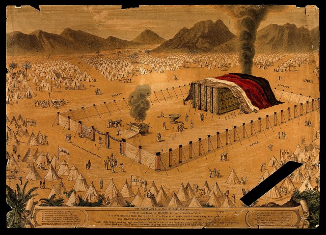 A_sacrifice_taking_place_in_the_tabernacle_in_the_wilderness_Wellcome_V0034390