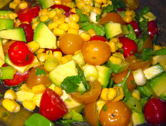 Avocado, Tomato, Corn, Cilantro Salad