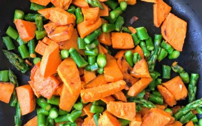 Roasted Sweet Potatoes and Asparagus