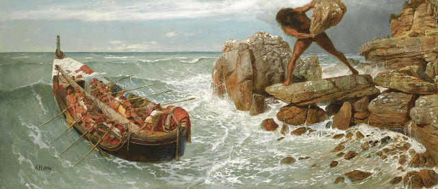Arnold Böcklin-Odysseus and Polyphemus