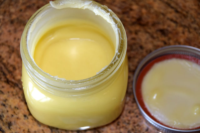 Homemade body butter with beeswax and