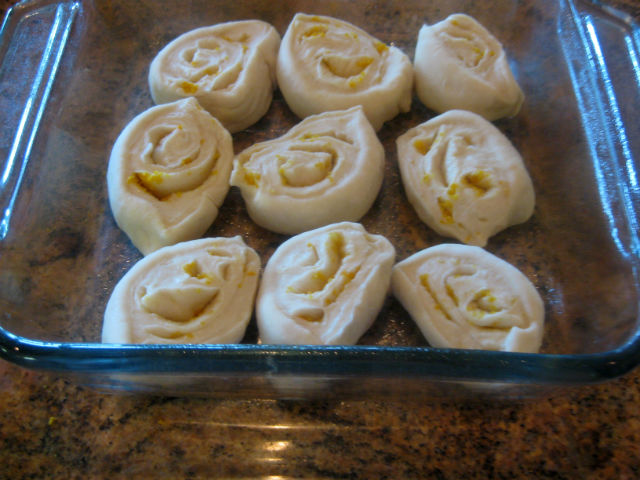 orange rolls ready to bake