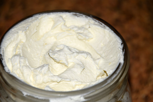 whipped body butter close up