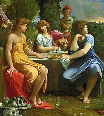 Abraham entertains three angels