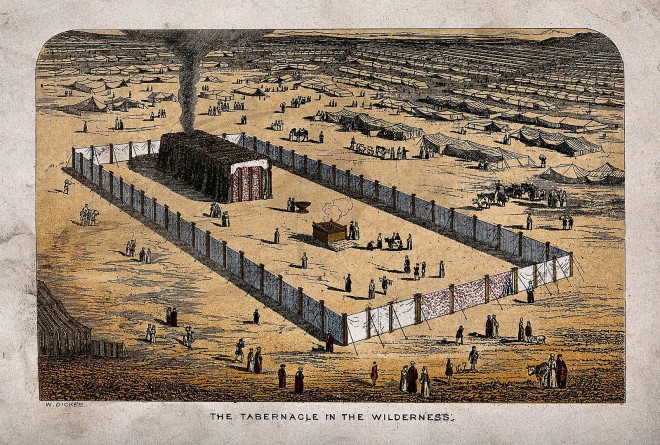 The_tabernacle_erected_in_the_wilderness,_surrounded_by_an_e_Wellcome_V0034336