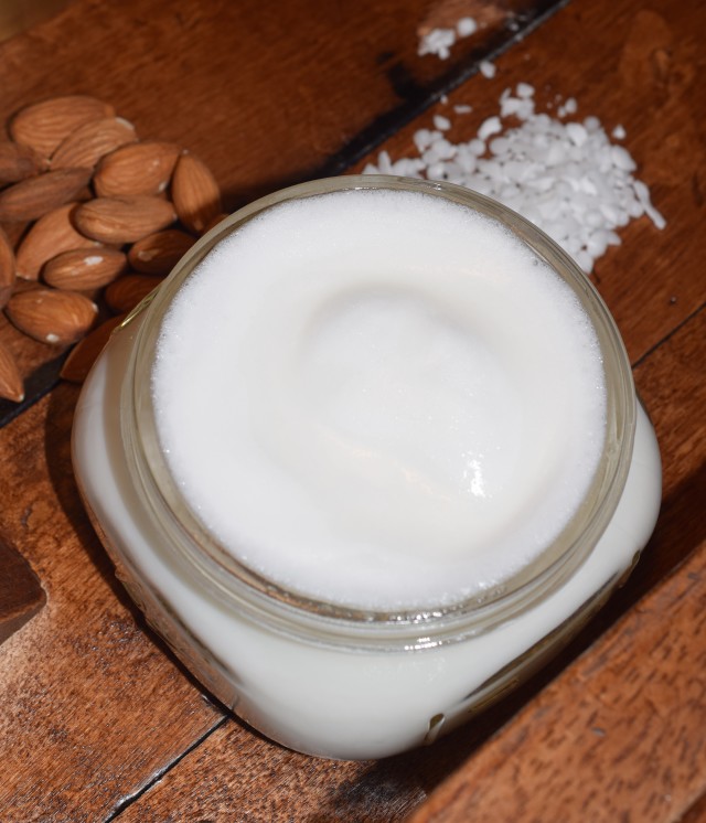 homemade lotion with water and oil