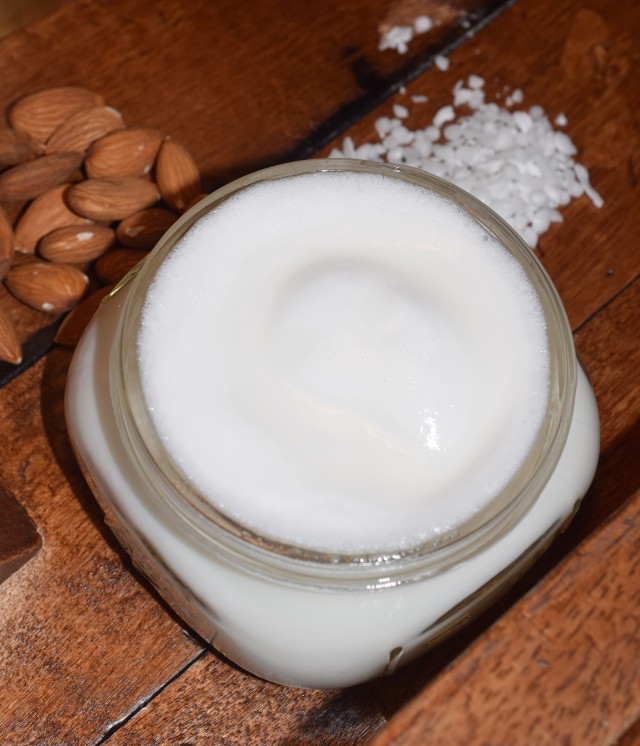 homemade lotion with water and oil