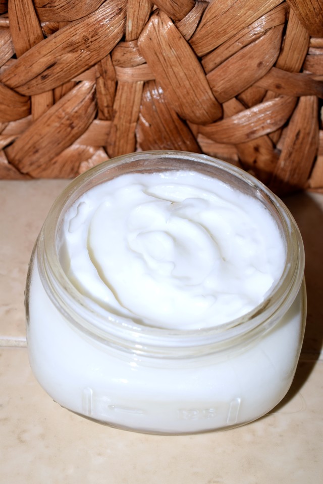 homemade lotion with oil and water