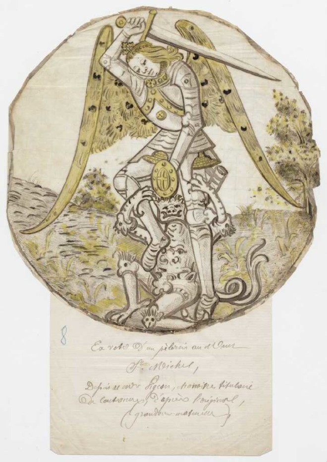 Saint Michael and the dragon Émile-Aubert Pigeon, Saint Michel terrassant le dragon