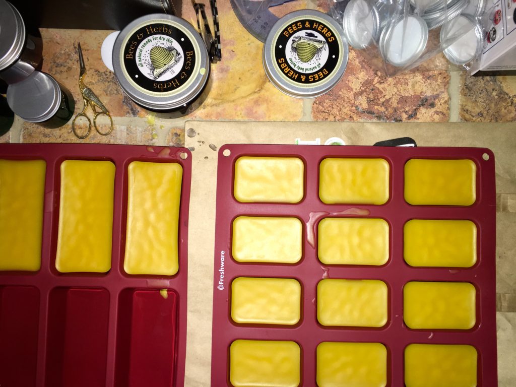 beeswax in silicone molds