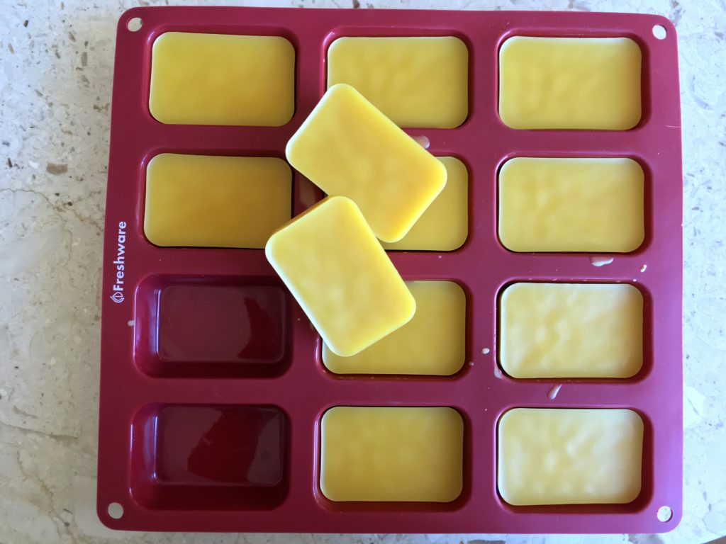 molded beeswax bars DIY