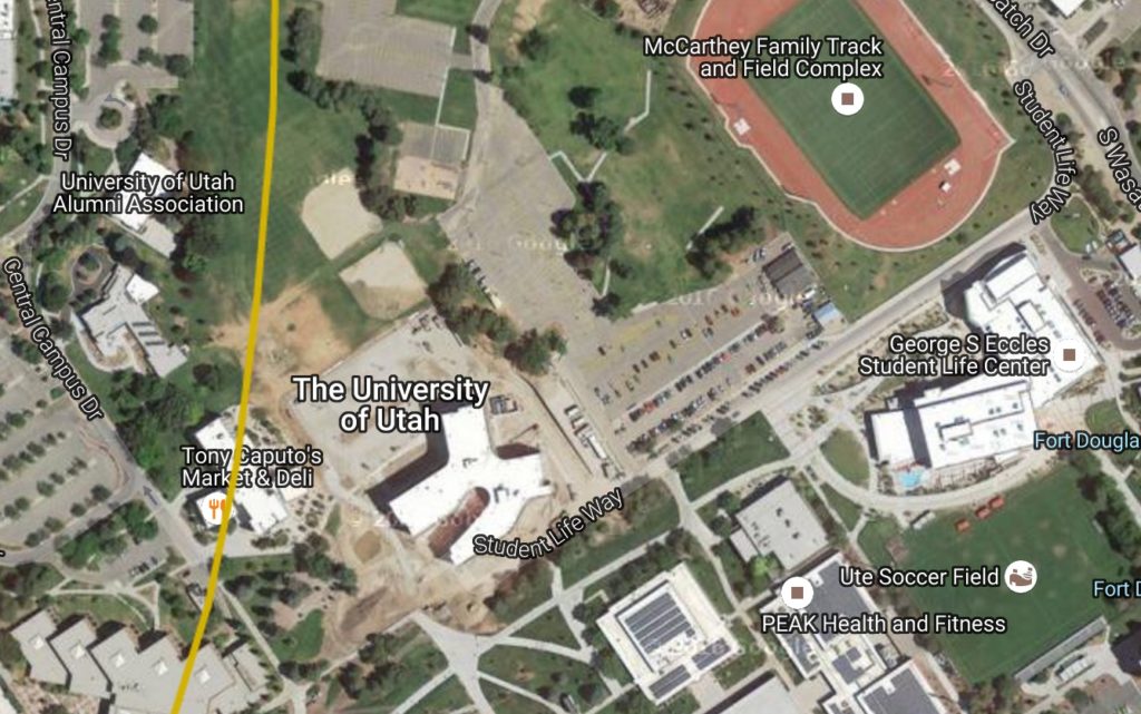 earthquake fault near Lassonde Studios, SLC