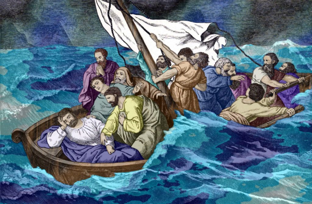 Image result for jesus asleep in boat